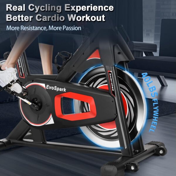 Exercise Bike, Adjustment Magnetic Resistance, Super Silent Belt Drive Indoor Bike for Home Workout, Stationary Bike with 350LBS Weight Capacity, Comfortable Seat Cushion, LCD Monitor - Image 6