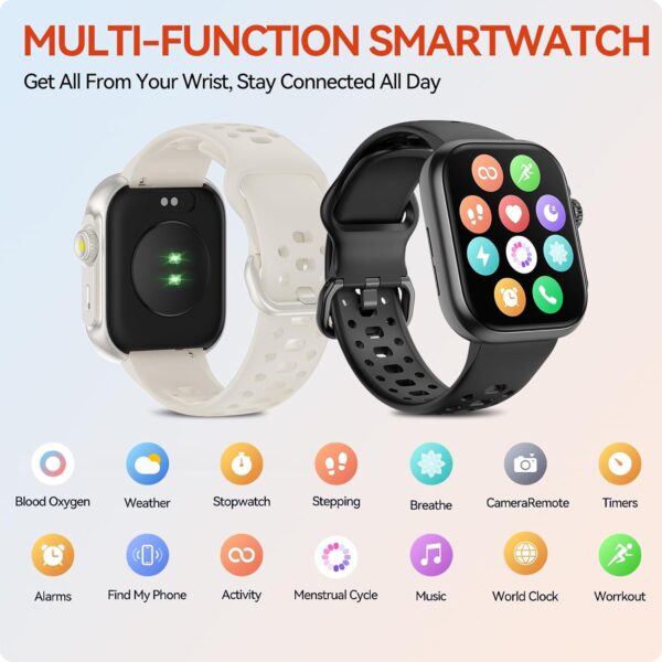 Smart Watch with GPS, Bluetooth Calling, Alexa, 3ATM Waterproof, Fitness Tracker (Black), Large - Image 8