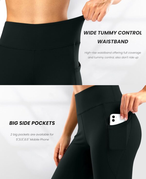 28"/30"/32"/34" Inseam Women's Bootcut Yoga Pants Long Bootleg High-Waisted Flare Pants with Pockets - Image 5