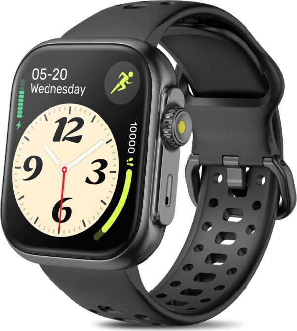 Smart Watch with GPS, Bluetooth Calling, Alexa, 3ATM Waterproof, Fitness Tracker (Black), Large - Image 2