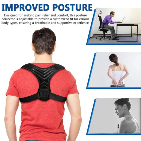 Posture Corrector Back Brace for Women and Men, Adjustable Back Straightener, Posture Support Improve Hunchback, Relief for Upper & Lower Back, Lumbar, Neck, Shoulder Pain - Image 3
