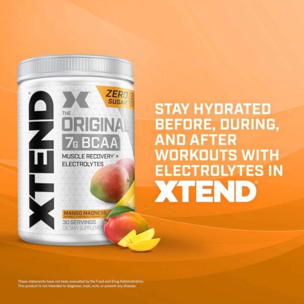 XTEND Original BCAA Powder 7g BCAA and 2.5g L-Glutamine, Sugar Free Post Workout Muscle Recovery Drink with Amino Acids for Men & Women, 30 Servings - Image 7