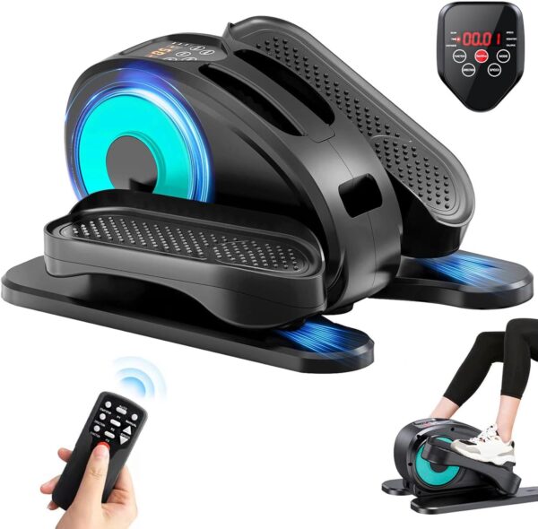Under Desk Elliptical, Electric Foot Pedal Exerciser, Fully Assembled Seated Elliptical, Compact Portable Elliptical Machine Trainer with Remote Control, Mini Elliptical Leg Exerciser for Home - Image 2