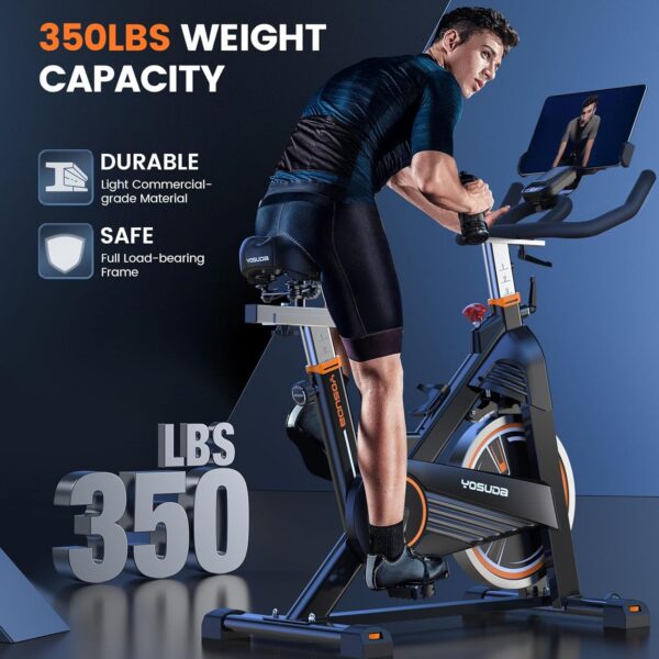 YOSUDA PRO Magnetic Exercise Bike 350 lbs Weight Capacity - Indoor Cycling Bike Stationary with Comfortable Seat Cushion, Silent Belt Drive - Image 4