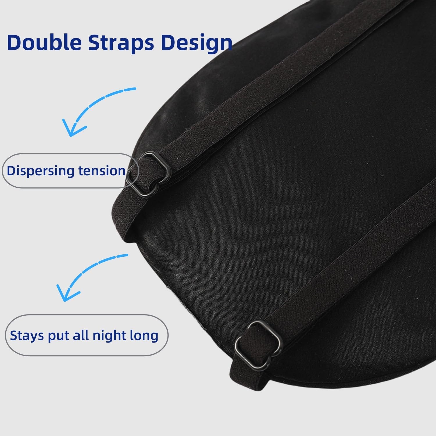 ALASKA BEAR Sleep Mask 2 Straps, Mulberry Silk, Twin Thin Elastic Bands Stay Put All Night, Super-Smooth Slim Eye Mask Two Adjustable Head Strings and Nose Baffle - Image 3