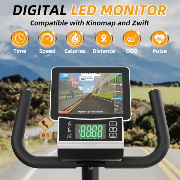 VANSWE Recumbent Exercise Bike for Adults Seniors - Recumbent Bikes for Home with Magnetic Resistance, Bluetooth and App Connectivity, Pulse Sensor - Image 3