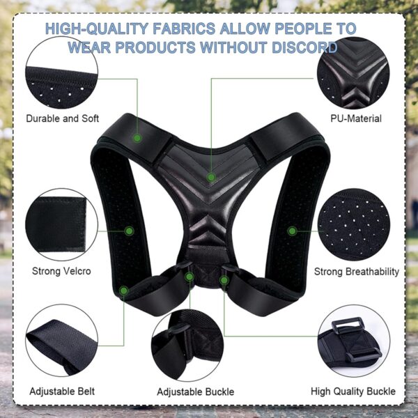 Posture Corrector Back Brace for Women and Men, Adjustable Back Straightener, Posture Support Improve Hunchback, Relief for Upper & Lower Back, Lumbar, Neck, Shoulder Pain - Image 4