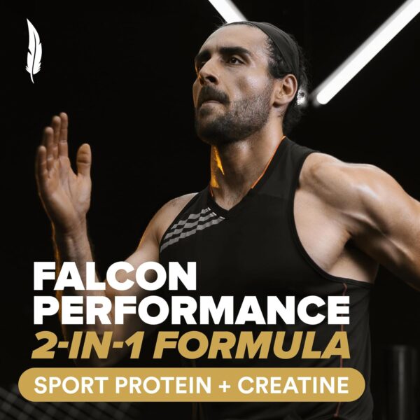 Falcon Performance Vegan Protein Powder, 31g Protein, 5g Creatine, 5g BCAA, Probiotics, Electrolytes, Pre Workout, Low Carb, Sugar Free & Dairy Free, Plant Based Vanilla Protein -19 Servings - Image 4