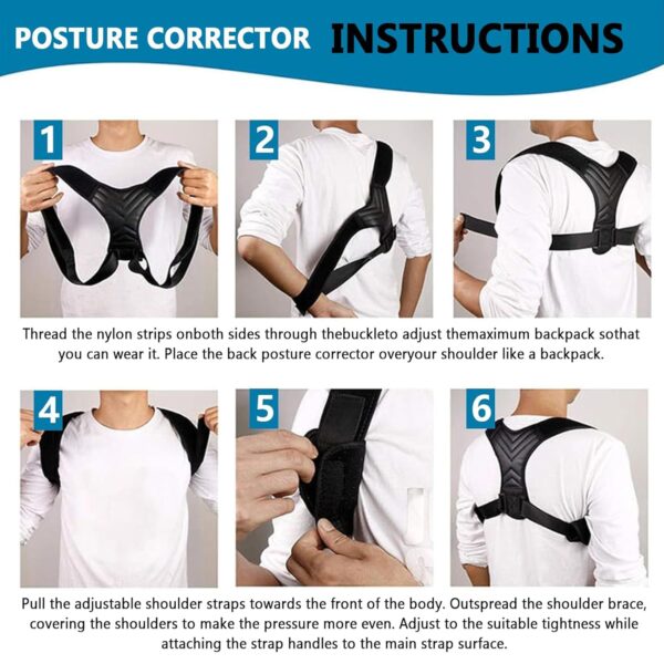 Posture Corrector Back Brace for Women and Men, Adjustable Back Straightener, Posture Support Improve Hunchback, Relief for Upper & Lower Back, Lumbar, Neck, Shoulder Pain - Image 7