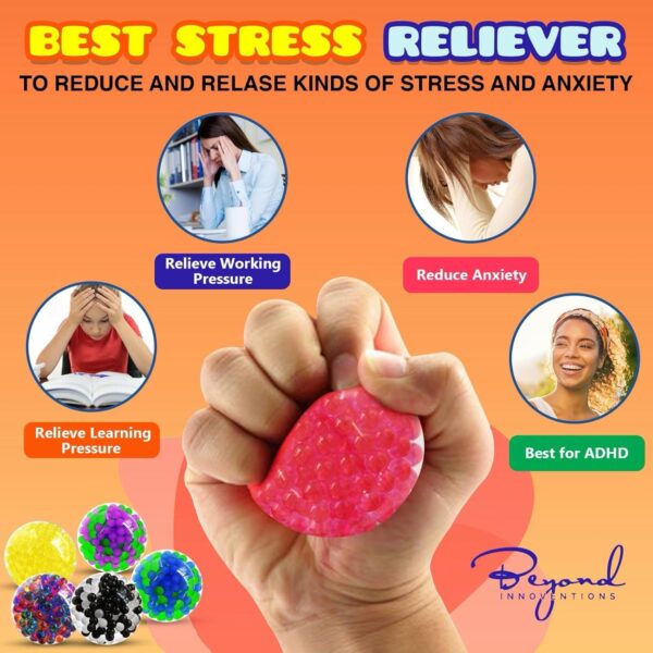 Stress Balls for Adults - 18 Pack | Fidget Toys | XL Stress Balls - Squishy Balls, Goody Bag Stuffers, Party Favors | Anxiety Relief Calming Tool | Stress Ball for Autism & ADD/ADHD - Image 7