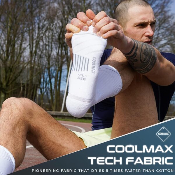 Compression Running Socks 3 Pairs, Cushion Crew Socks, Anti-Blister Moisture Wicking Athletic Hiking Basketball Socks - Image 3