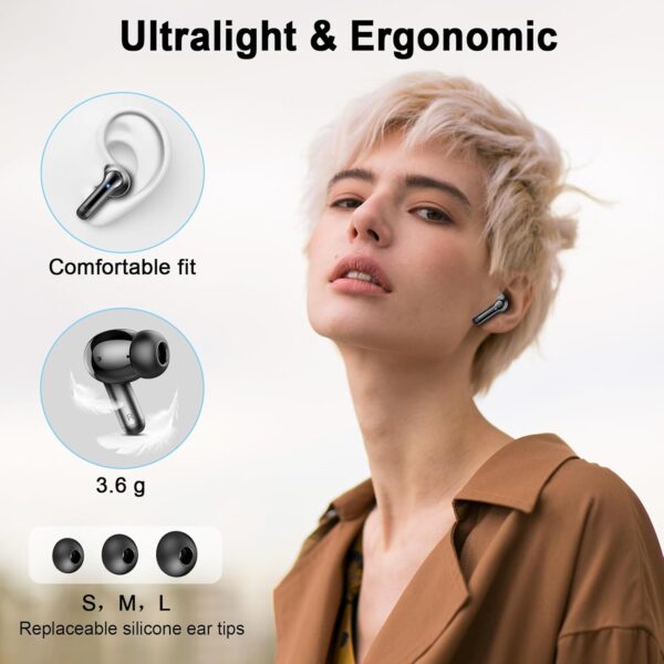 Wireless Earbuds Bluetooth 5.4 Headphones Deep Bass Hi-Fi Stereo Ear Buds with 4 ENC Noise Cancelling Mic 36Hrs USB-C in-Ear Earphones IP7 Waterproof Sport Workout for Laptop Pad Android iOS Phone - Image 7