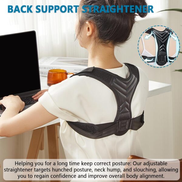 Posture Corrector Back Brace for Women and Men, Adjustable Back Straightener, Posture Support Improve Hunchback, Relief for Upper & Lower Back, Lumbar, Neck, Shoulder Pain - Image 6