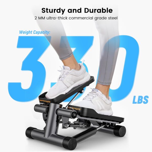 Sportsroyals Stair Stepper for Exercise, Mini Steppers with Resistance Band, Hydraulic Fitness Stepper Exercise Home Workout Equipment for Full Body Workout, 330lbs Weight Capacity - Image 8