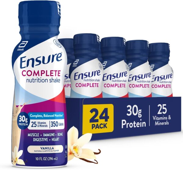 Ensure COMPLETE Vanilla Nutritional Shake | Complete, Balanced Meal Replacement | Ready To Drink | 30g Protein, 27 Vitamins & Minerals | 10 fl oz -24 Pack - Image 2