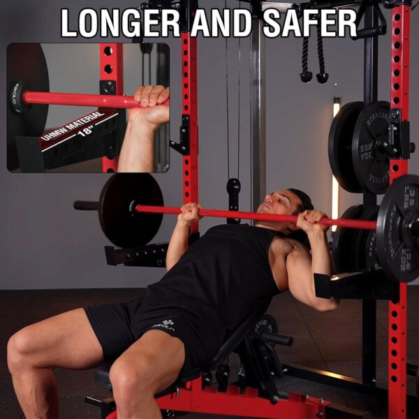 Mikolo Power Cage, 2000LB Squat Rack, Dual Pulley Cable Crossover System, Multi-function Free Weight Home Gym Workout Machine with Attachments - Image 8