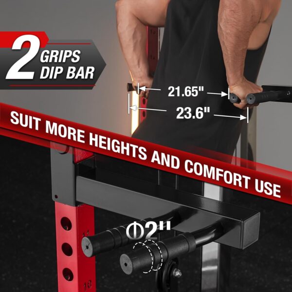 Mikolo Power Cage, 2000LB Squat Rack, Dual Pulley Cable Crossover System, Multi-function Free Weight Home Gym Workout Machine with Attachments - Image 9