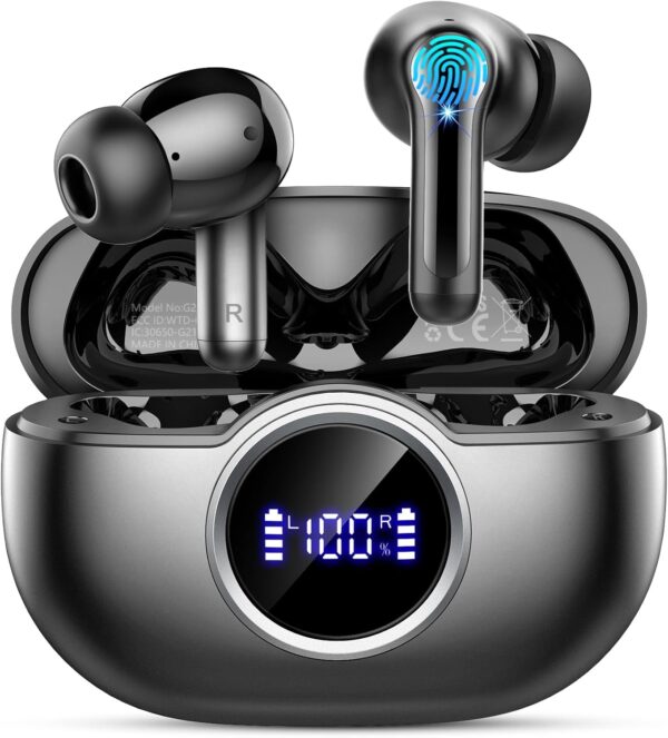 Wireless Earbuds Bluetooth 5.4 Headphones Deep Bass Hi-Fi Stereo Ear Buds with 4 ENC Noise Cancelling Mic 36Hrs USB-C in-Ear Earphones IP7 Waterproof Sport Workout for Laptop Pad Android iOS Phone - Image 2