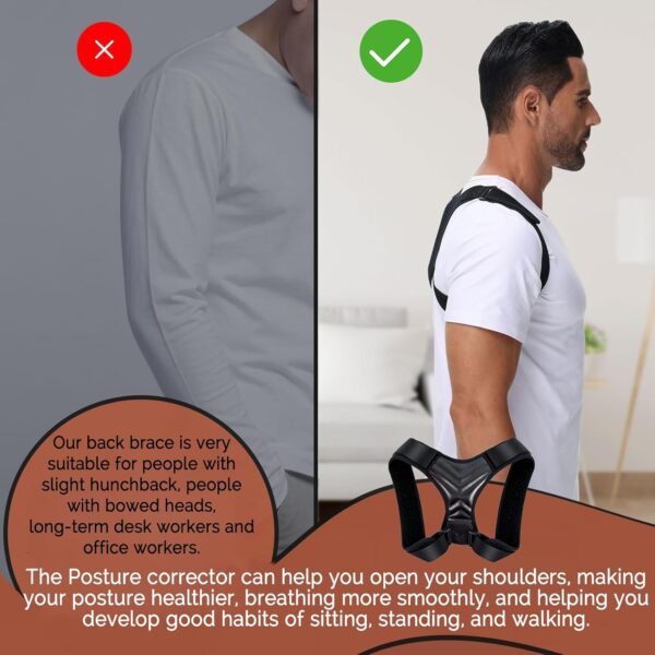 Posture Corrector Back Brace for Women and Men, Adjustable Back Straightener, Posture Support Improve Hunchback, Relief for Upper & Lower Back, Lumbar, Neck, Shoulder Pain - Image 5