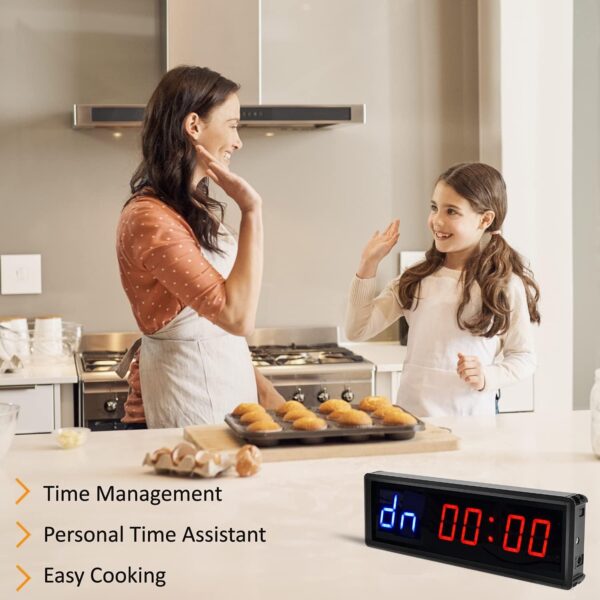 LED Interval Timer Count Down/Up Clock Stopwatch with Remote for Home Gym Fitness - Image 7
