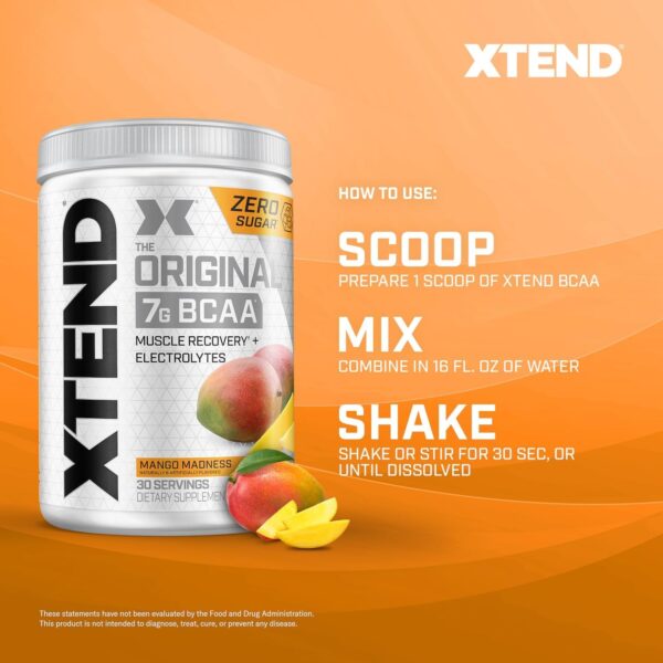 XTEND Original BCAA Powder 7g BCAA and 2.5g L-Glutamine, Sugar Free Post Workout Muscle Recovery Drink with Amino Acids for Men & Women, 30 Servings - Image 8