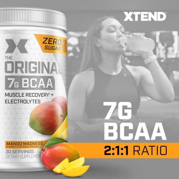 XTEND Original BCAA Powder 7g BCAA and 2.5g L-Glutamine, Sugar Free Post Workout Muscle Recovery Drink with Amino Acids for Men & Women, 30 Servings - Image 4