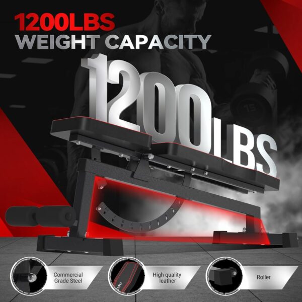 Weight Bench,Adjustable Workout Bench for Home Gym with 1200 LBS,Adjustable Back and Seat Exercise Incline for Full-Body Strength Training - Image 3