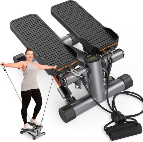 Sportsroyals Stair Stepper for Exercise, Mini Steppers with Resistance Band, Hydraulic Fitness Stepper Exercise Home Workout Equipment for Full Body Workout, 330lbs Weight Capacity - Image 2