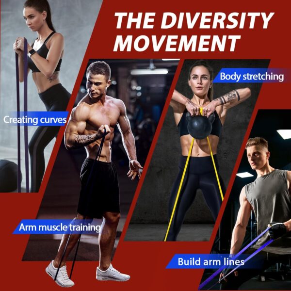 LEEKEY Resistance Bands Set for Pull-Up Assistance & Full-Body Training, Multi-Level Exercise Bands with Bag for Home Workouts, Physical Therapy, Strength Training (Men/Women) - Image 6