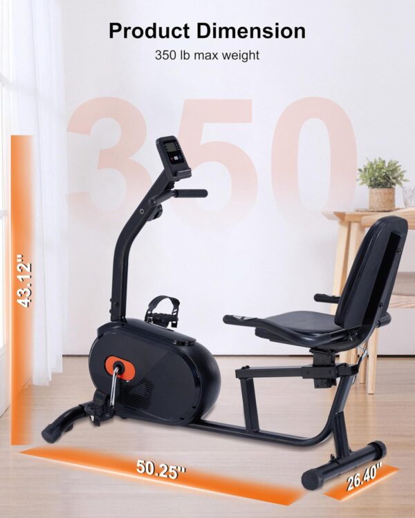 ECHANFIT Recumbent Exercise Bikes for Home - Recumbent Exercise Bike 350 LB Weight Capacity, Exercise Bike with Bluetooth Connectivity, 16 Levels Resistance, Quick Adjust Seat - Image 7