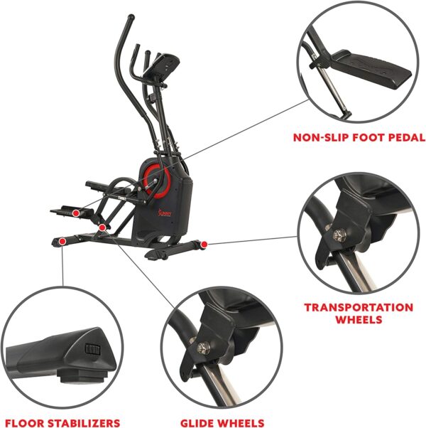 Sunny Health & Fitness Cardio Climber Stepping Elliptical Exercise Machine for Home with 8 Levels of Magnetic Resistance, Performance Monitor, Full Body Workout - Image 6