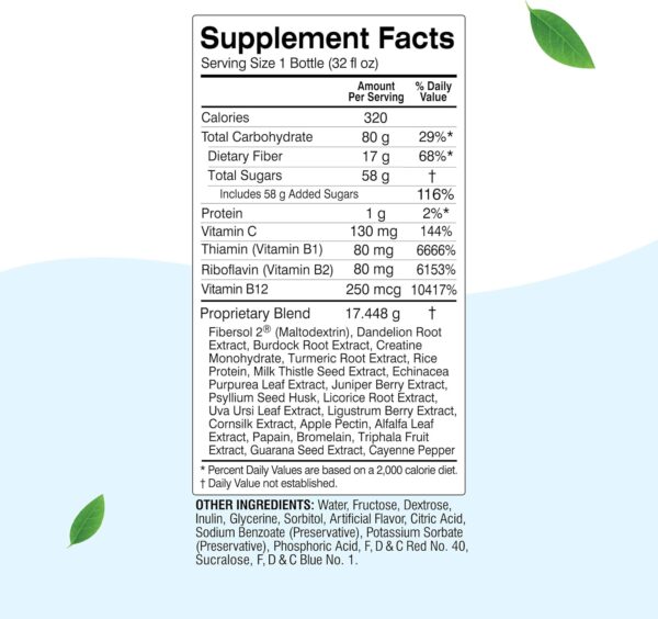 Herbal Clean QCarbo32 Same-Day Premium Detox Drink, Grape Flavor, 32 Fl Oz - Image 5