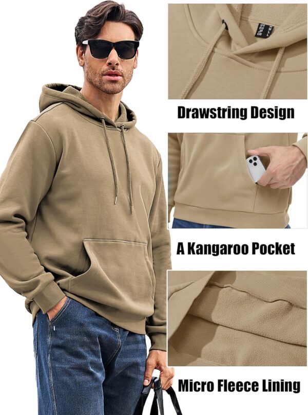 MAGCOMSEN Men's Active Hoodies Fleece Lined Sweatshirts Casual Athletic Workout Pullover With Kangaroo Pocket - Image 5