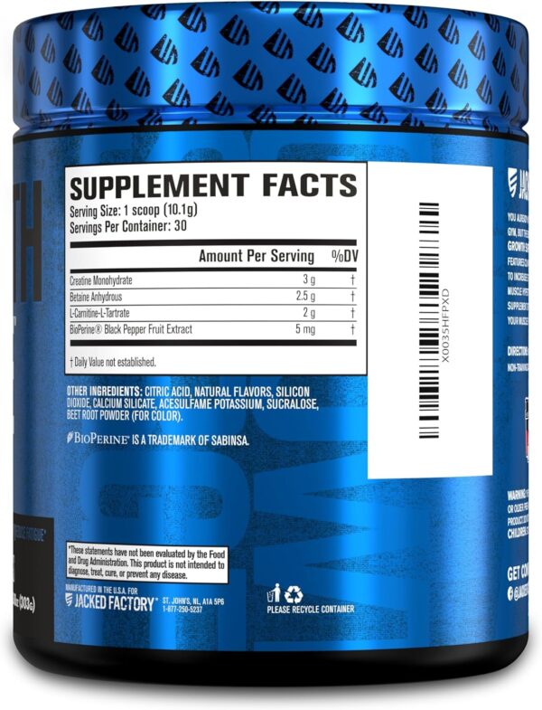 Jacked Factory Growth Surge Creatine Post Workout w/L-Carnitine - Daily Muscle Builder & Recovery Supplement with Creatine Monohydrate, Betaine, L-Carnitine L-Tartrate - 30 Servings, Cherry Limeade - Image 8