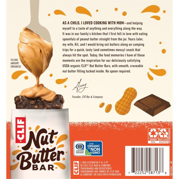 CLIF Nut Butter Bar - Chocolate Peanut Butter - Filled Energy Bars - Non-GMO - USDA Organic - Plant-Based - Low Glycemic - 1.76 oz. (5 Pack) - Image 17