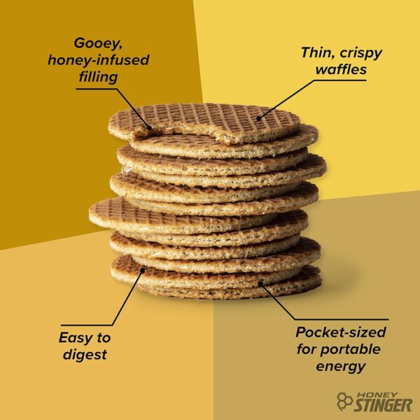 Honey Stinger Organic Honey Waffle Energy Stroopwafel for Exercise, Endurance and Performance Sports Nutrition for Home & Gym, Pre and Post Workout Box of 16 Waffles, 16.96 Ounce (Pack of 16) - Image 5