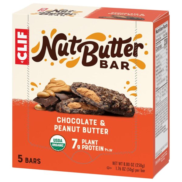 CLIF Nut Butter Bar - Chocolate Peanut Butter - Filled Energy Bars - Non-GMO - USDA Organic - Plant-Based - Low Glycemic - 1.76 oz. (5 Pack) - Image 12