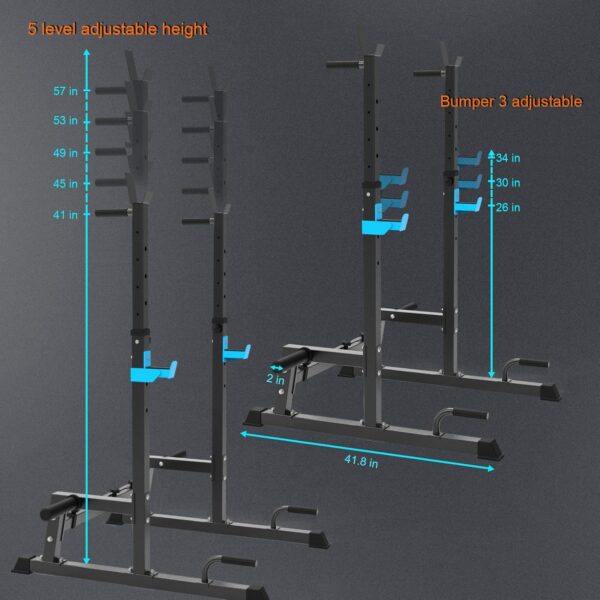 JX FITNESS Squat Rack, Barbell Rack, Bench Press Rack Push Up Multi-Function Weight Lifting Gym/Home Gym - Image 5