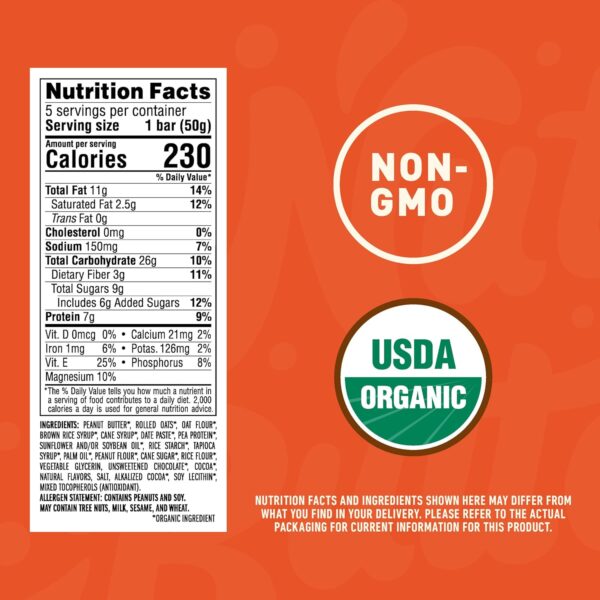 CLIF Nut Butter Bar - Chocolate Peanut Butter - Filled Energy Bars - Non-GMO - USDA Organic - Plant-Based - Low Glycemic - 1.76 oz. (5 Pack) - Image 7