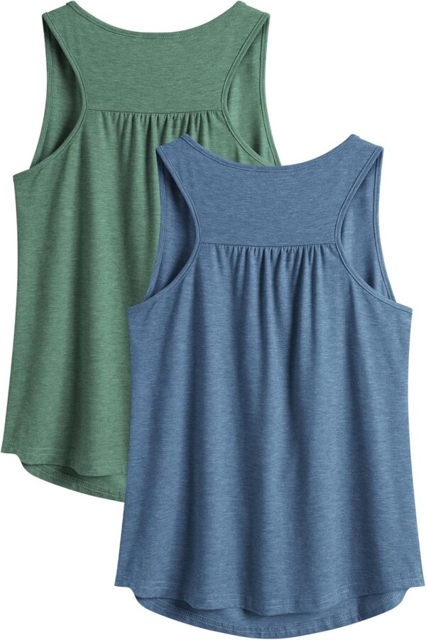 PINSPARK Workout Tank Tops for Women Racerback Loose Fit Yoga Top Sleeveless Gym Shirt Running Athletic Tanks Pack S-3XL - Image 2