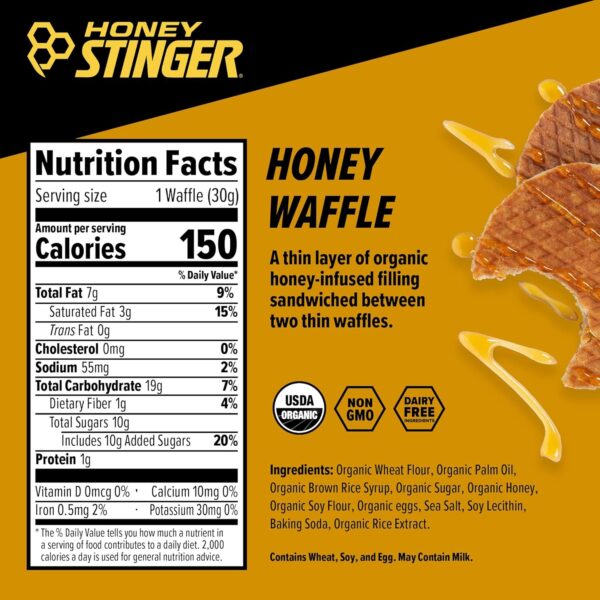 Honey Stinger Organic Honey Waffle Energy Stroopwafel for Exercise, Endurance and Performance Sports Nutrition for Home & Gym, Pre and Post Workout Box of 16 Waffles, 16.96 Ounce (Pack of 16) - Image 4