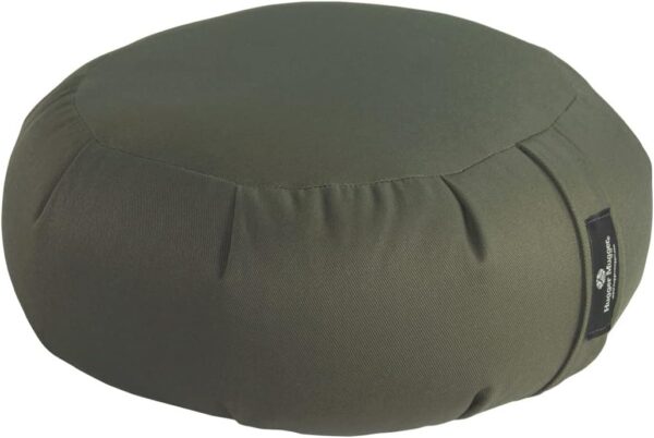 Hugger Mugger Zafu Meditation Cushion - Support in Cross-Legged Sitting, Buckwheat Filled, Durable Fabric, Convenient Handle, Handmade in USA - Image 2