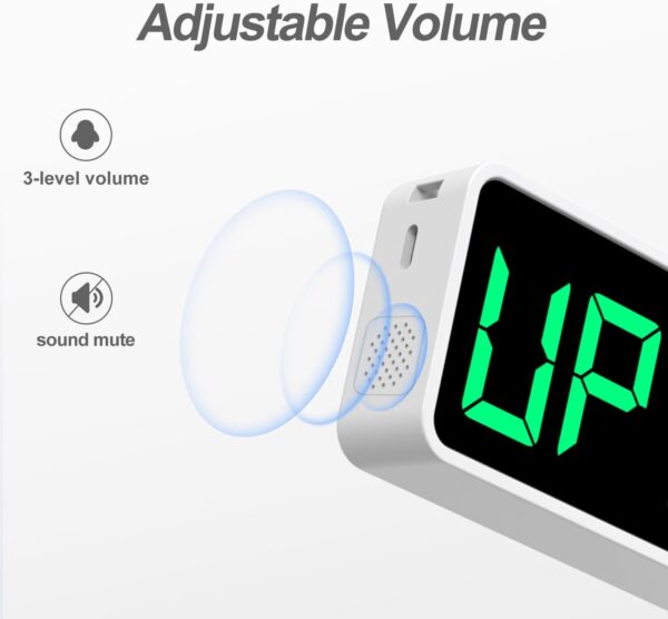 REACHER Portable Gym Timer Clock for Home Garage, Countdown/UP, Stopwatch, Workout Interval Timer with Powerful Battery, Strong Magnet, Adjustable Volume, Digital Fitness Crossfit Boxing HIIT - Image 8