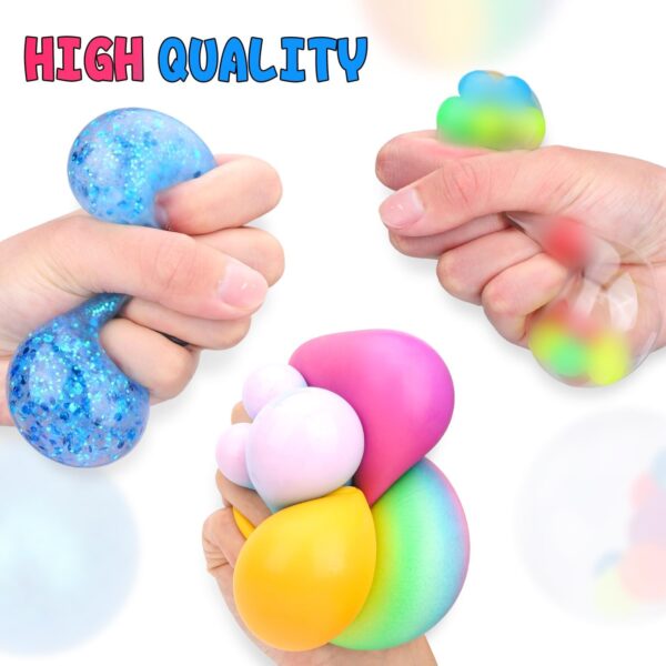 Stress Balls Set, Squishy Stress Ball, 4 Pack Squeeze Ball for Adults, Autism Hyperactivity , Stress Relieve, Increase Entertainment - Image 4