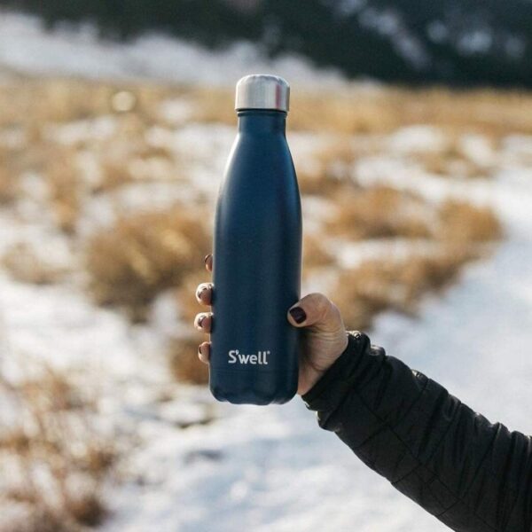 S'well Stainless Steel Water Bottle, 17oz, Blue Suede, Triple-Layered Vacuum Insulated Containers Keeps Drinks Cold for 36 Hours and Hot for 18, BPA Free, Perfect for On the Go - Image 3