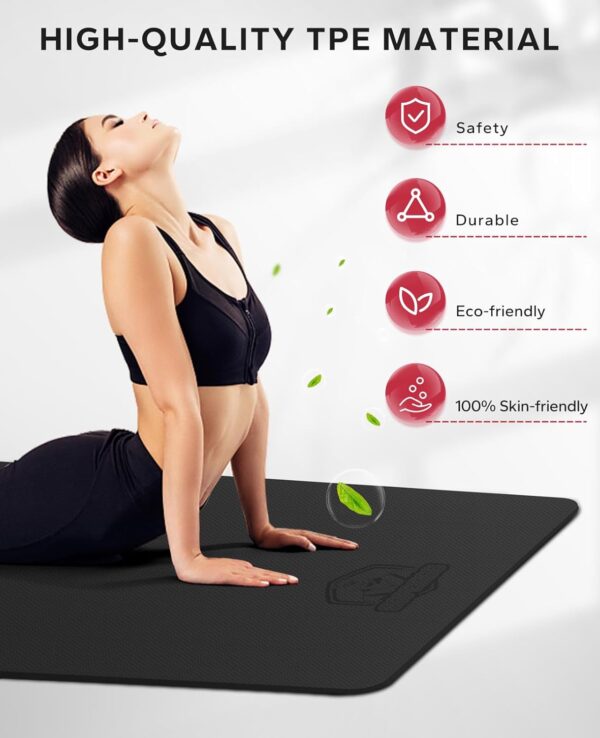 HAPBEAR Extra Large Yoga Mat - 72"x48"/78"x54"x6/8mm (1/4 &1/3 inch), Non-Slip, Durable, Eco-Friendly, Thick Wide Exercise Mat for Home Workouts, Yoga, Pilates, Stretching, Meditation - Image 6