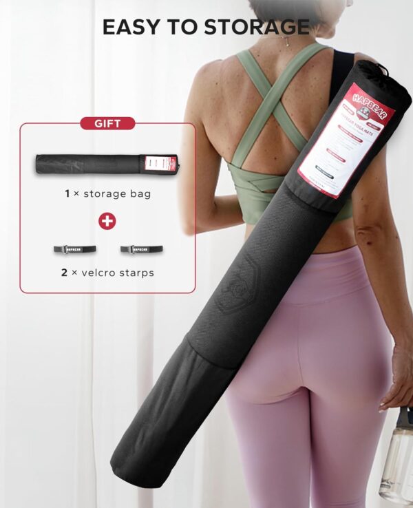 HAPBEAR Extra Large Yoga Mat - 72"x48"/78"x54"x6/8mm (1/4 &1/3 inch), Non-Slip, Durable, Eco-Friendly, Thick Wide Exercise Mat for Home Workouts, Yoga, Pilates, Stretching, Meditation - Image 8