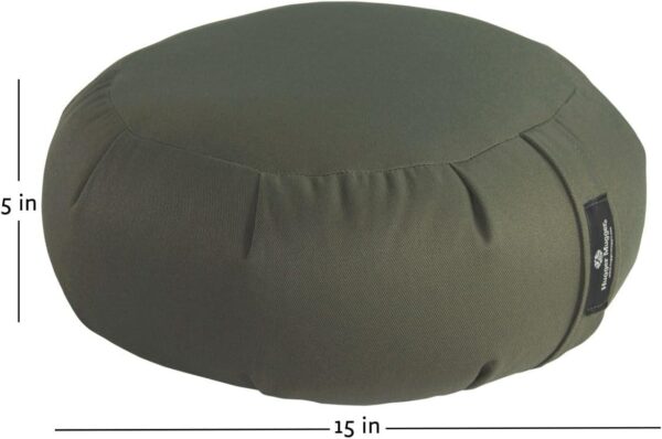 Hugger Mugger Zafu Meditation Cushion - Support in Cross-Legged Sitting, Buckwheat Filled, Durable Fabric, Convenient Handle, Handmade in USA - Image 7