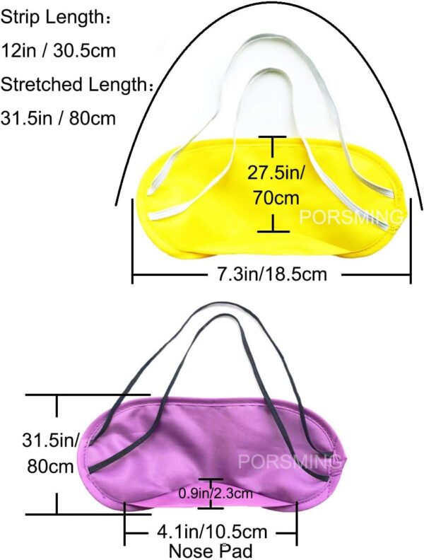 Eye Mask Sleep Masks Pack of 36 PorsMing Sleeping Mask Blindfold Eye Cover Team Building Games Party with Nose Pad and Adjustable Strap for Women Men Kids 4 Layers Colors (18 Color 36 Pieces) - Image 4