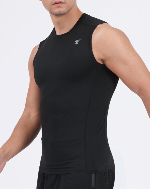 TELALEO 5 Pack Men's Athletic Compression Shirts Sleeveless Workout Tank Top Sports Base Layer Running Basketball - Image 3